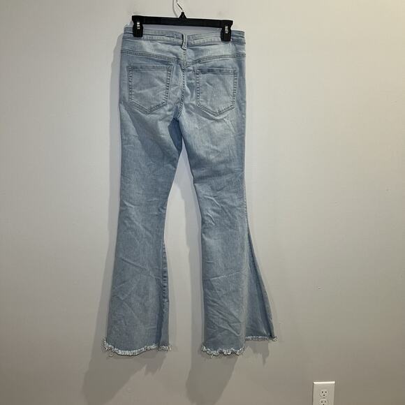 Free People Bell Bottom Stretch Denim Jeans Women’s Size 28 Flare Boho Pants - Picture 2 of 5